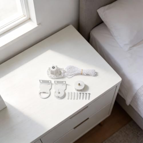 DIY Bead Chain Kit for 38mm Aluminum Roller Blinds - White Window Shade Repair Set