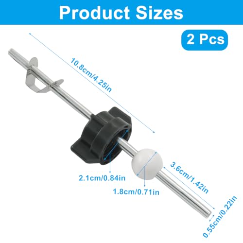 2-Pack Bathroom Sink Pop Up Drain Stopper Assembly - Chrome, 18mm Pivot Ball