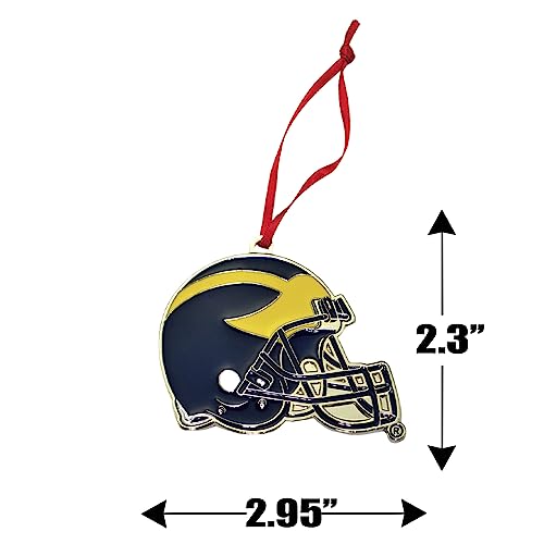 Michigan Wolverines Football Helmet Metal Christmas Ornament - Collegiate Holiday Decor