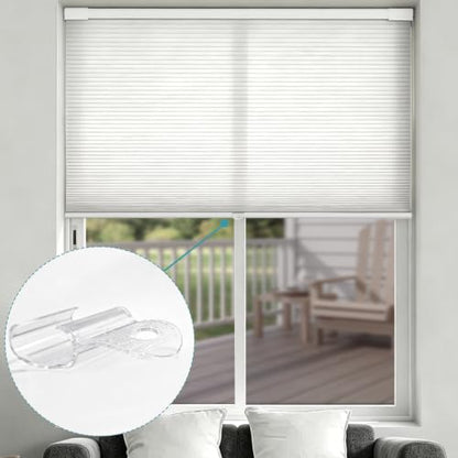 Clear No Drill Cellular Shade Handles Pack of 4 - Replacement Clip-On Blinds Accessories