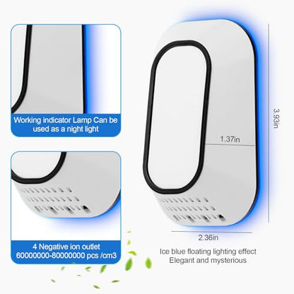 Plug in Negative Ion Air Purifier for Home & Office, Compact & Quiet