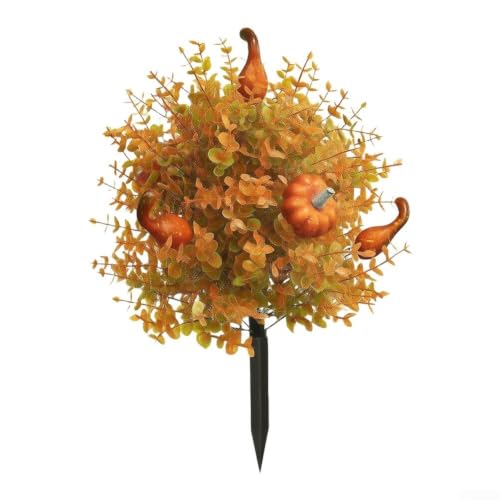 22 Inch Pumpkin Topiary Tree with Stake for Halloween & Fall Decor
