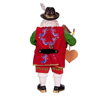 Festive Fabricché German Santa Figurine with Music and Nutcracker
