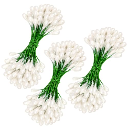 Artificial Holly Berries Wire Stems - Crystal White, 150 Pack for Wreaths & Crafts