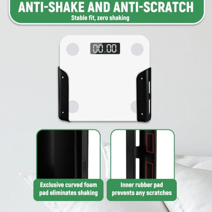 Wall-Mounted Bathroom Scale Holder Set - Black, 2 Pieces