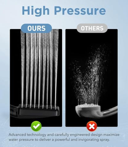 MakeFit Black Handheld Shower Head with Filter & 7 Modes - High Pressure
