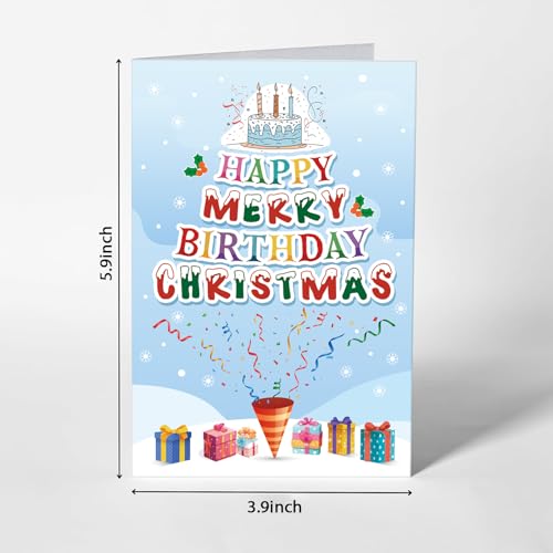 Blue Christmas & Birthday Card with Envelope - Funny Festive Greeting Card