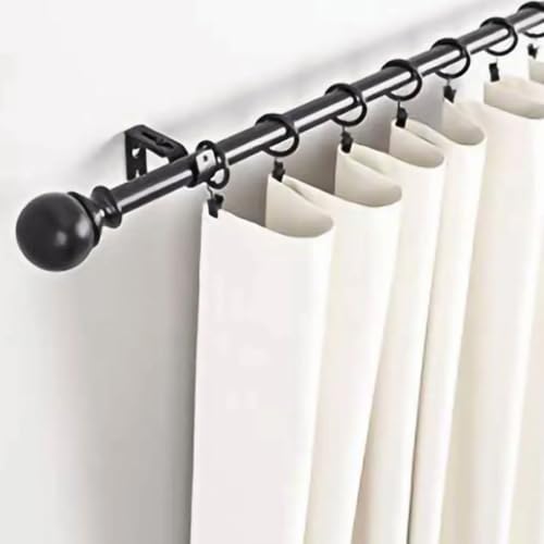 Adjustable Wall Mount Curtain Rod Brackets Black - Pack of 3