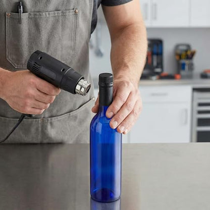 750ml Blue Plastic Wine Bottles Set with Screw Caps & Accessories - 12 Pack Variation of 750.0 Milliliters / 12