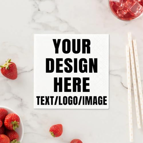 Personalized Cocktail Napkins with Logo Custom Logo Text Photo Party Supplies