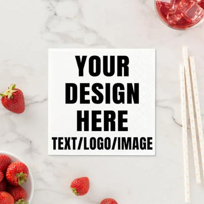 Personalized Cocktail Napkins with Logo Custom Logo Text Photo Party Supplies
