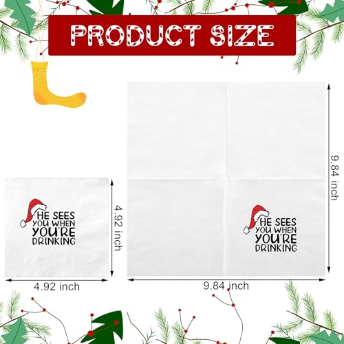 Funny Cocktail Napkins Please Leave by 9 - Elegant 50 Pack for Parties