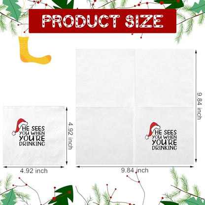 Funny Cocktail Napkins Please Leave by 9 - Elegant 50 Pack for Parties