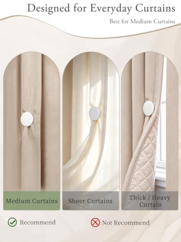 Magnetic Curtain Closure Clips with Adhesive Metal Patches - No Drill