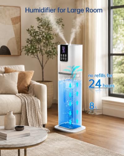 8L Smart Room Humidifier with App Control, Remote, Top Fill, Night Light