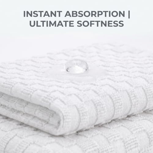 White Cotton Washcloth Set - Soft Absorbent 2 Piece for Face & Body - Variation of THIS listing