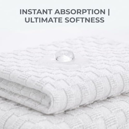 White Cotton Washcloth Set - Soft Absorbent 2 Piece for Face & Body - Variation of THIS listing