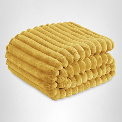 Bedsure GentleSoft Yellow Throw Blanket for Couch - Cozy Soft Fleece Blankets for Women, Cute Small Throws for Girls, Honey, 50x60 Inches