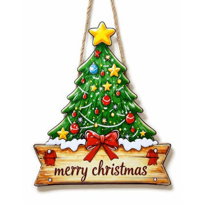 Christmas Decor Wooden Welcome Sign - White, Festive Holiday Home Accent