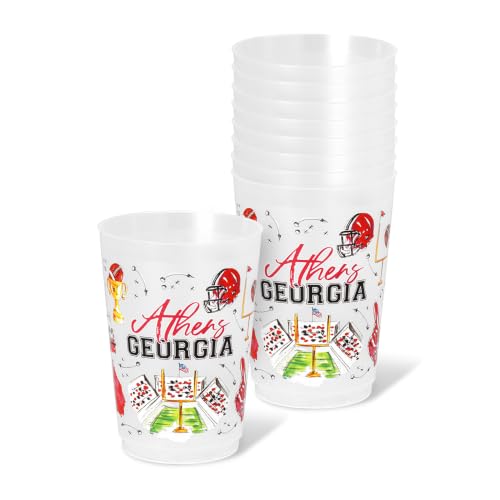 Reusable Plastic Cups 20oz Set for Parties and Tailgates - Athens Football Design