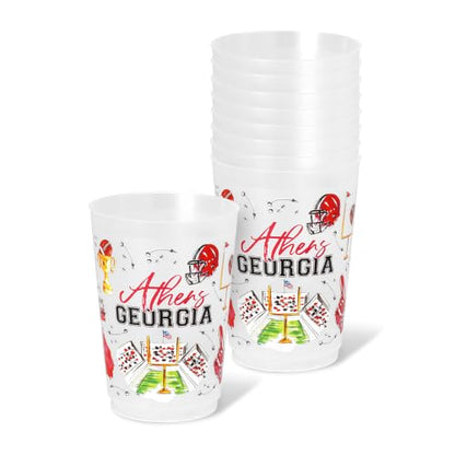 Reusable Plastic Cups 20oz Set for Parties and Tailgates - Athens Football Design