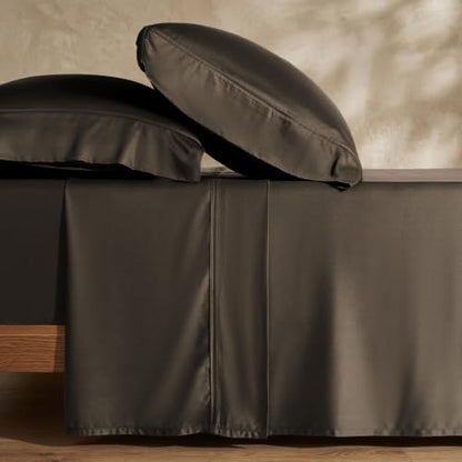 EverGrace King Size Rayon from Bamboo Sheet Set - Dark Brown, 400 Thread Count