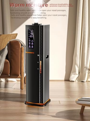 Let'me Black Large Room Humidifier 2.64Gal with Warm & Cool Mist, 3 Modes, 24H Timer