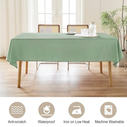 AUSSPVOCT Textured Tablecloth Rectangle 52x70 Water Resistant Spill-Proof Wipeable Table Cloth Wrinkle Free Fabric Dining Table Cover for Birthday Party Farmhouse Spring kitchen Tablecloths