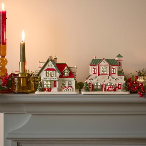 Spode Christmas Tree Village Fire Station Collectible Figurine - Holiday Decor