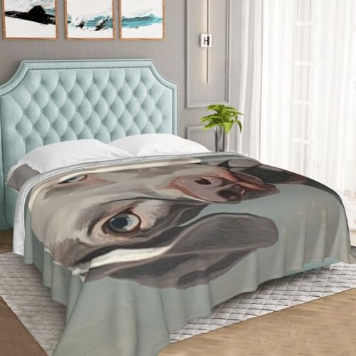 Weimaraner Dog Blanket Gift for Women Kids - Cozy Flannel Throw 60x80 in - Puppy Lover Decor
