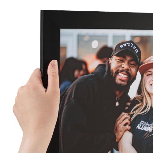 16x20 Inch Black Picture Frame - Custom Poster Frame with Acrylic & Mounting Hardware - Low Black Variation
