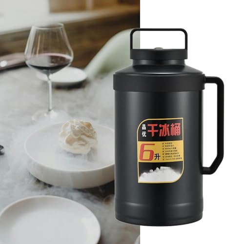 6L Insulated Dry Ice Storage Bucket with Handle - Portable Stainless Steel Container