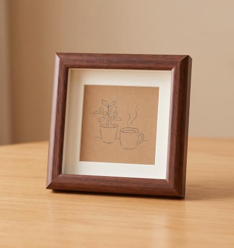 4x4 Solid Wood Shadow Box Frame for Keepsakes and Display
