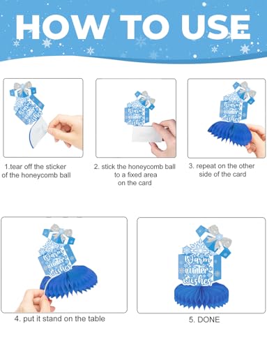 Winter Centerpieces for Table - 9Pcs Snowflake Winter Decorations