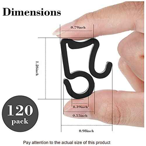 Marsui 120 Pieces Christmas Light Clips Outdoor Gutter Hooks Weatherproof String Light Hangers for Halloween Xmas Holiday Decorations (Black)