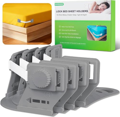 Bed Sheet Holders for Corners - Gray, Secure Fit & Easy to Use