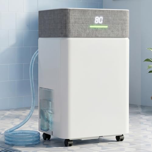 55 Pint Dehumidifier for Basement Home Bedroom Bathroom Quiet Compressor with Drain Hose