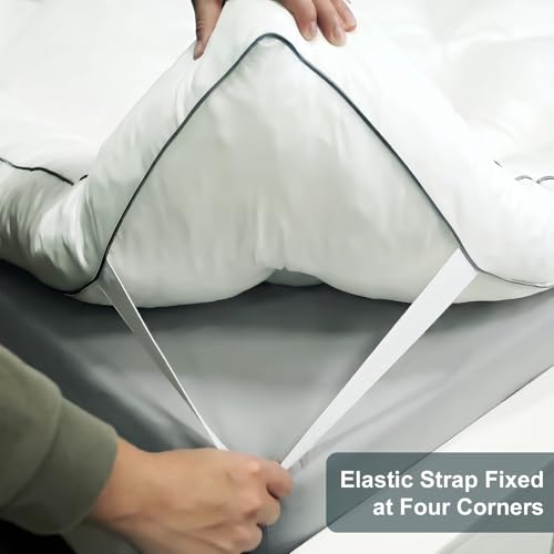 Queen 5 Inch Memory Foam Mattress Topper with 2000 GSM Fill - White