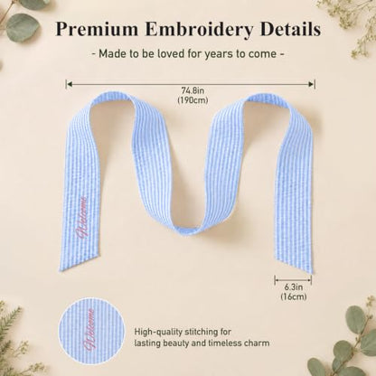 Personalized Wreath Sash for Front Door - Custom Embroidered Ribbon Style 1