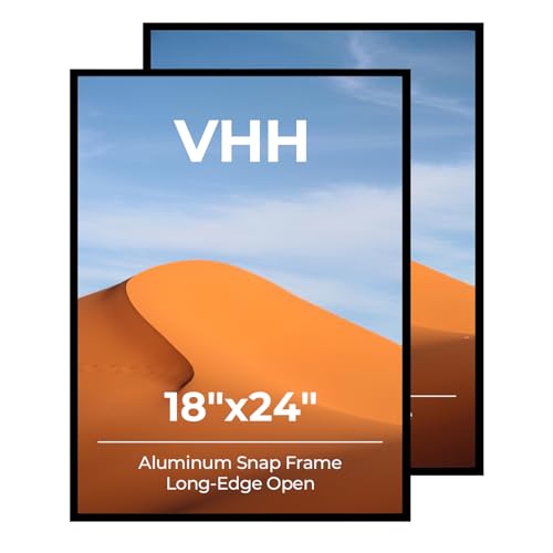 18x24 Inch Snap Poster Frame Pack - Black Aluminum with Plexiglass