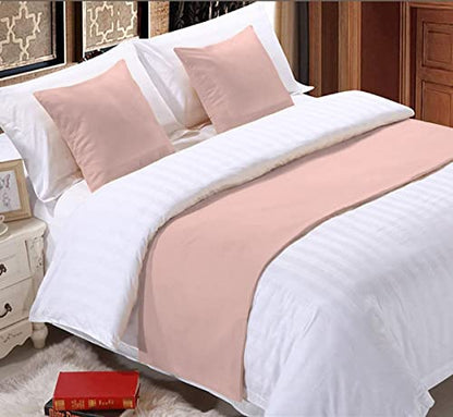 California King Bed Runner with Pillowshams - 3 Piece Blush Egyptian Cotton