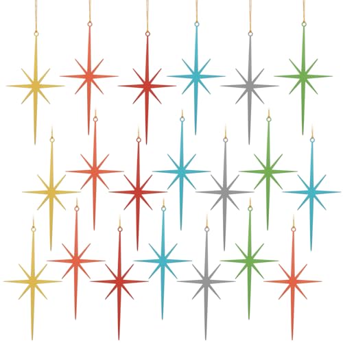 20 Retro Mid Century Star Ornaments - Cast Iron Nativity Star of Bethlehem for Christmas Tree - Holiday Decor & Gift