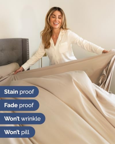 CGK Extra Deep Split Head Flex Top King Sheet Set - Cream, 6 Pieces, 12 Variant