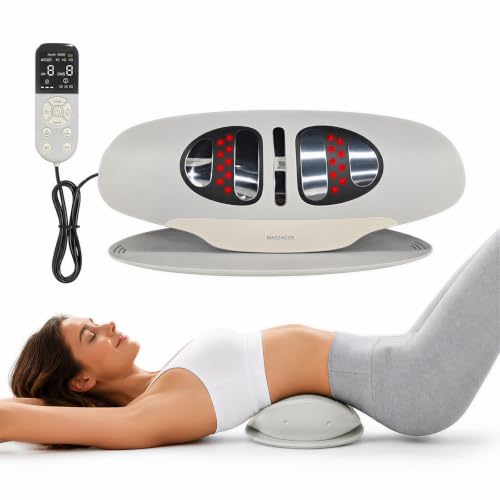 Rechargeable Electric Lumbar Massager with Heat and Vibration for Back Relief