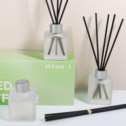 Reed Diffuser Set of 3 with Eucalyptus Lavender, Sandalwood & Teakwood Fragrance