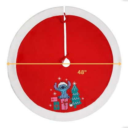 Christmas Tree Skirt with Stitch from Lilo and Stitch Design - 48 Inch Decor