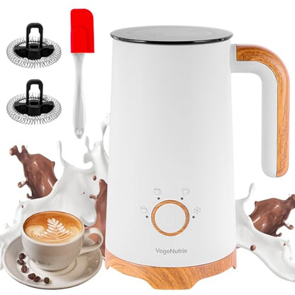 Electric Milk Frother and Steamer 400W - White, Fast Foam & Heating