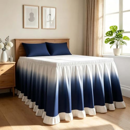 Black Twin XL Bed Skirt 25-Inch Drop Dust Ruffle for Dorm & Bedroom - Extended Size