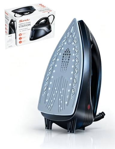 Sundu 1500W Steam Iron with Ceramic Soleplate & Auto-Off - Graphite Black