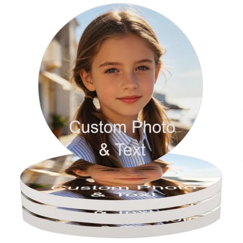 Custom Ceramic Coasters with Photo & Text - Personalized Keepsake - Variation of Custom Coasters